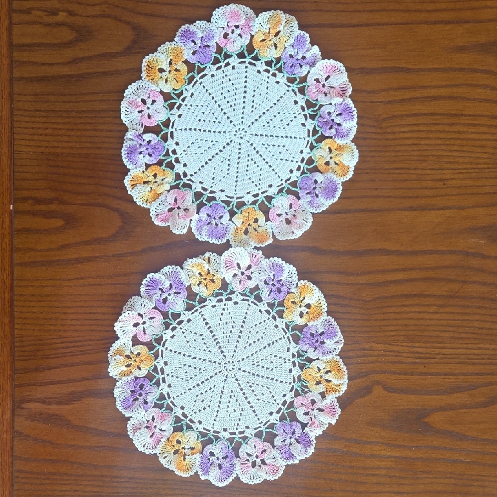 Set Of 2 Handcrochet Doilies